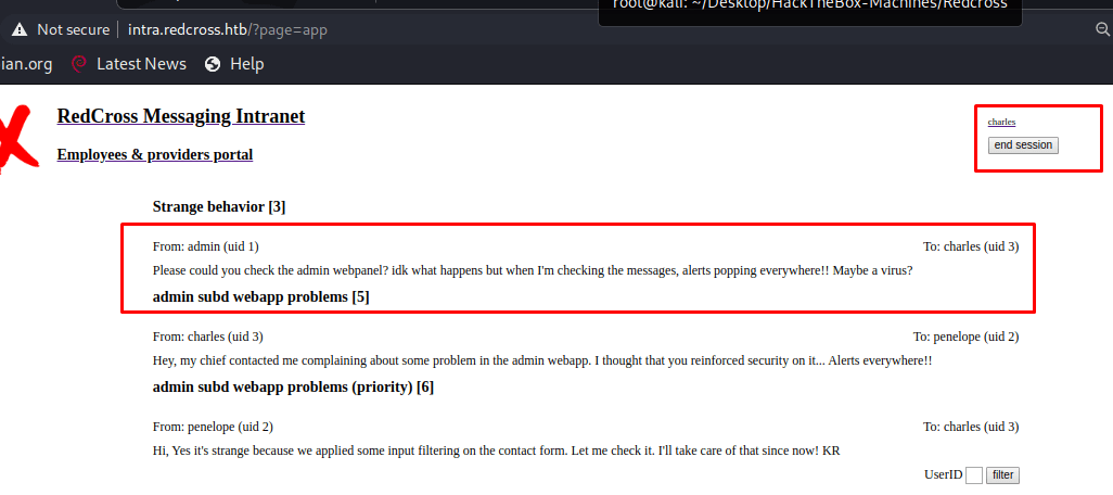 XXS Redcross writeup hack the box