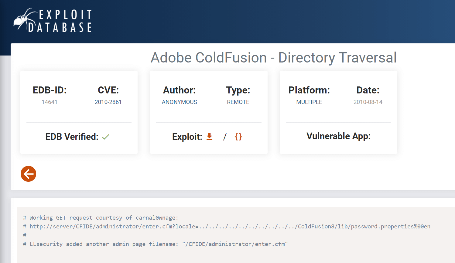 Arctic Writeup: ColdFusion Directory Traversal exploit