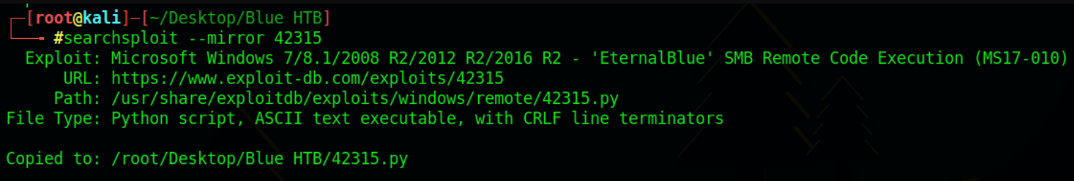 Blue HackTheBox Writeup: Copying the exploit