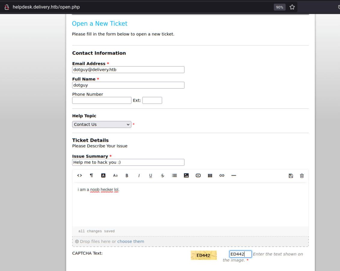 Delivery Writeup