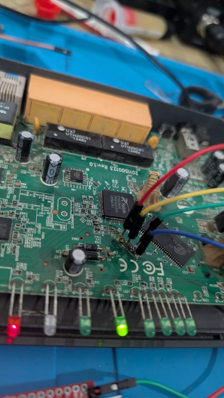 Wires soldered onto the pads